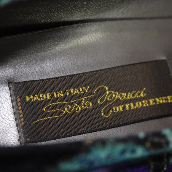 Final Sale Vintage Sesto Meucci Floral Velvet Mini Pumps - Picture 4 of 4